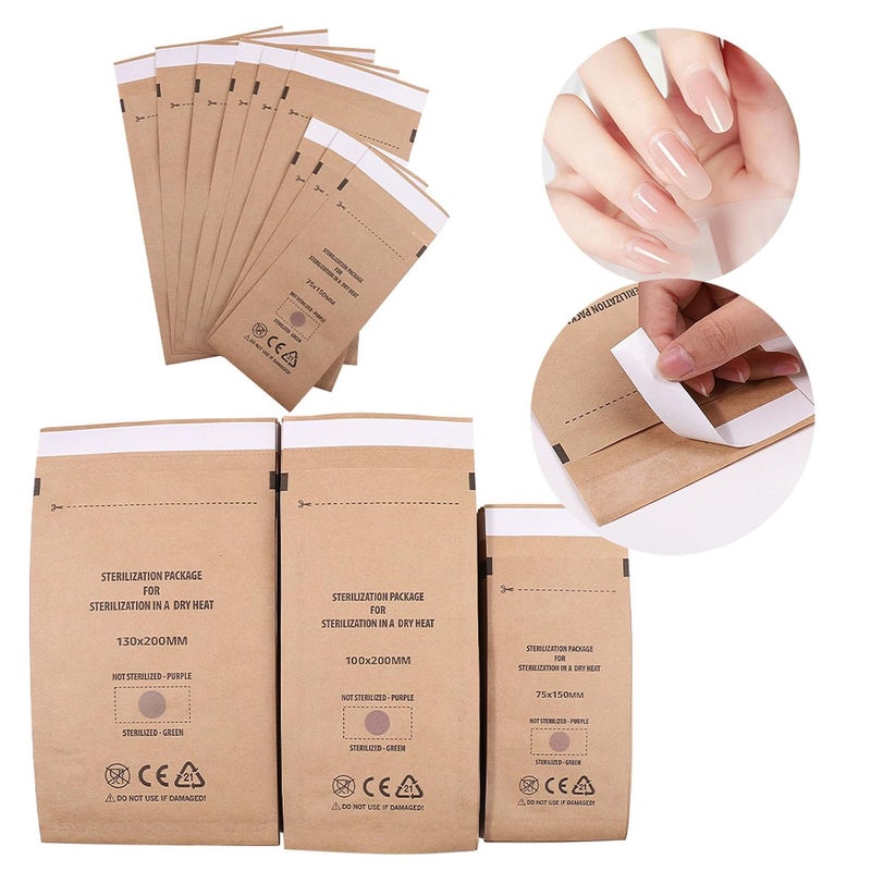 Misforu Store 100PCS 2.9x5.9" Self-Sealing Cleaning Pouches,Dry Heat Autoclave Kraft Paper Cleaning Bags for Dentist Tools and Nail Art Supplies (100PCS 2.9x5.9") - Image 4